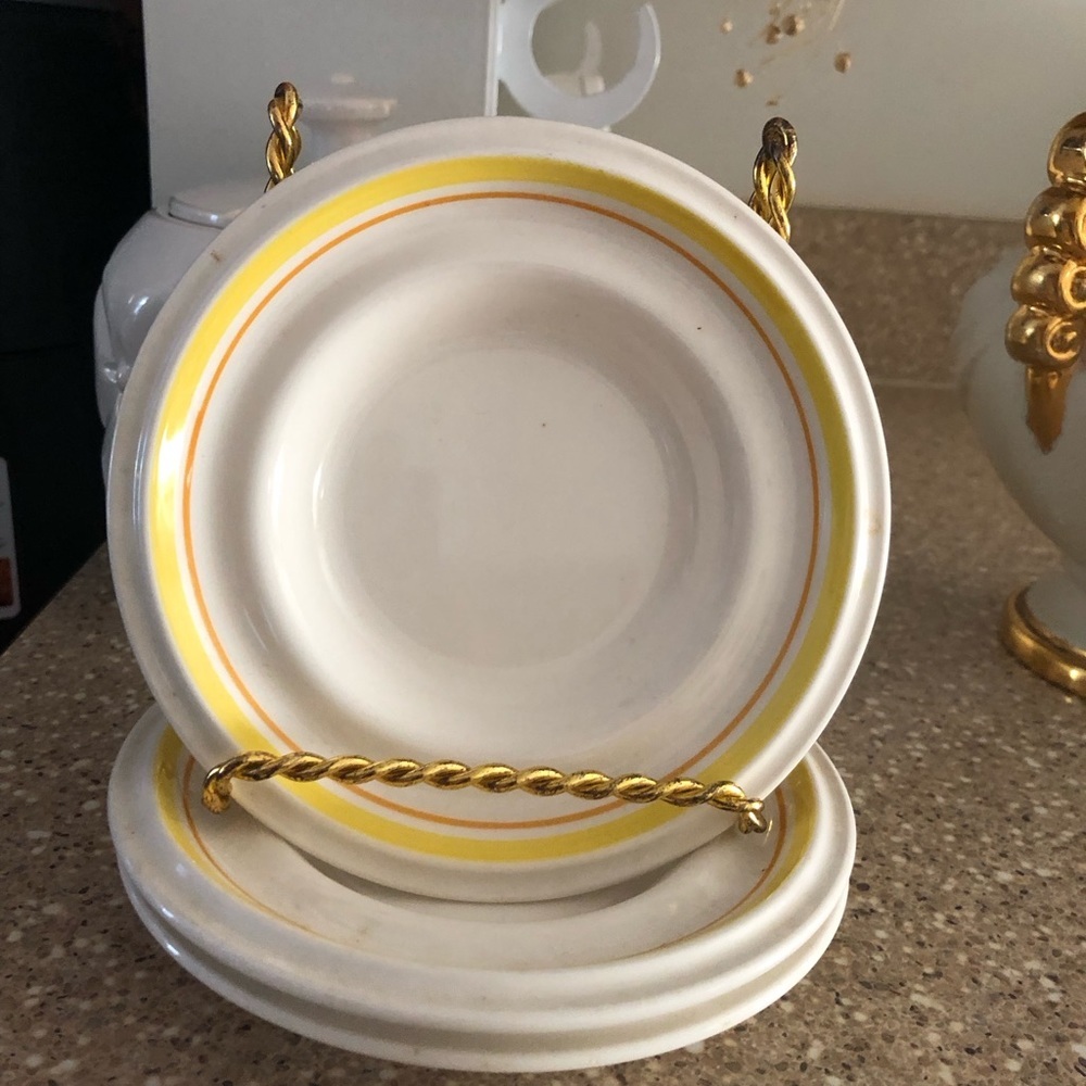 Mikasa Forecast  White & Yellow Bread, Tea Saucer, Cup Plate